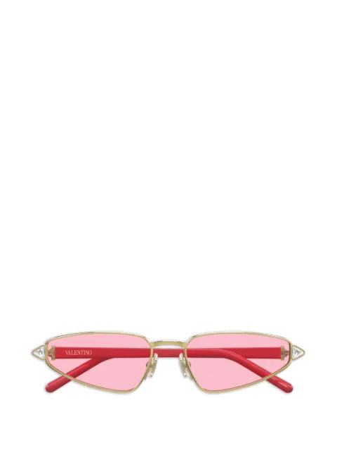 VALENTINO GARAVANI EYEWEAR crystal-embellished geometric-frame sunglasses Gold VG0035S