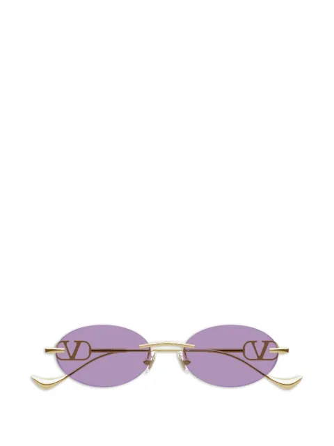 VALENTINO GARAVANI EYEWEAR VLogo oval-frame sunglasses Gold VG0032S