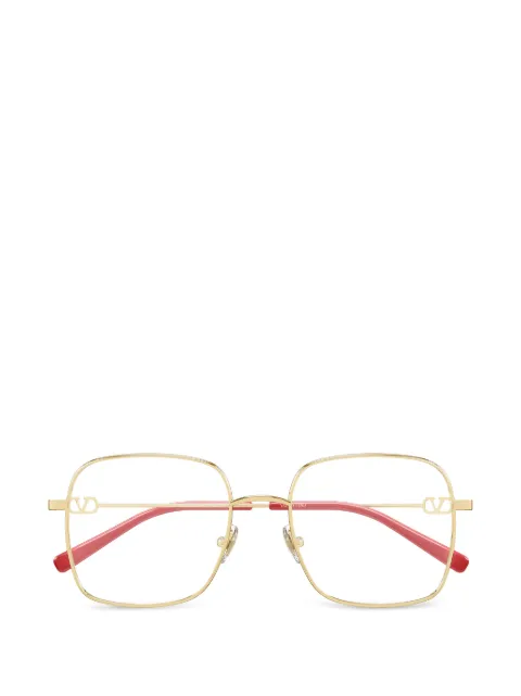VALENTINO GARAVANI EYEWEAR VLogo square-frame glasses Gold VG0030O