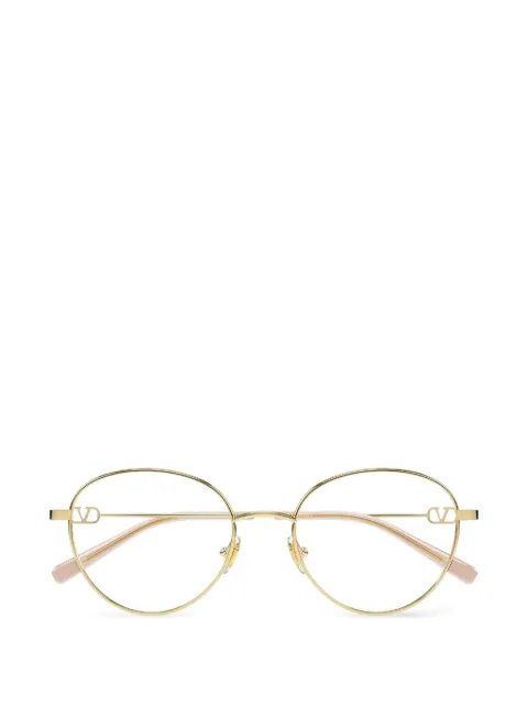VALENTINO GARAVANI EYEWEAR VLogo Signature round-frame glasses Gold VG0031O