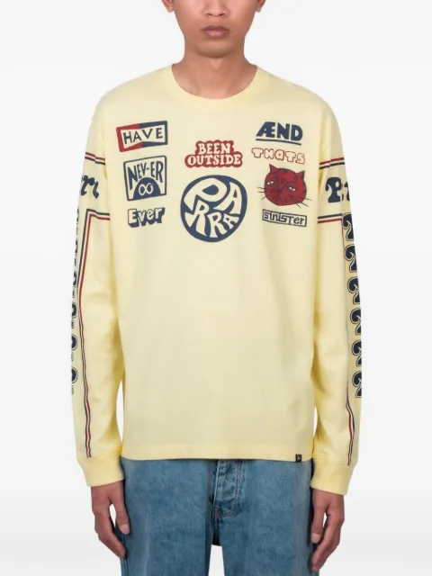 BY PARRA graphic-print long-sleeve T-shirt Yellow 55265