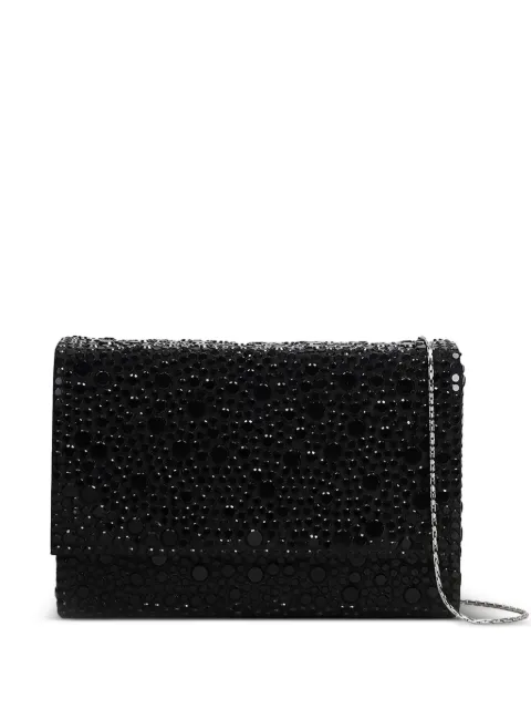 TWENTY FOURHAITCH Barceloneta crystal-embellished clutch bag Black BARCELONETA