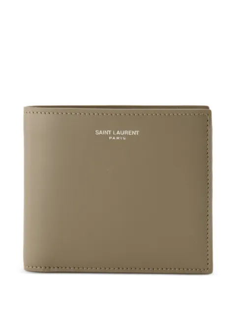 Saint Laurent Paris logo-print wallet Neutrals 3963070U90E