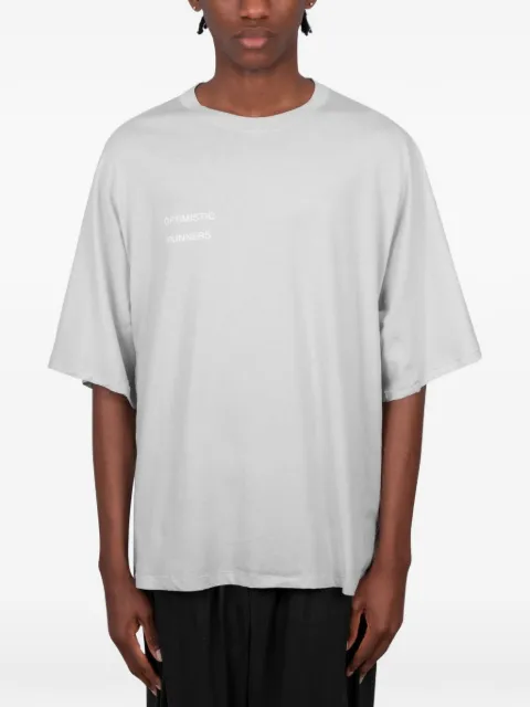 Optimistic runners logo-print short-sleeve T-shirt Grey RCT26CGY