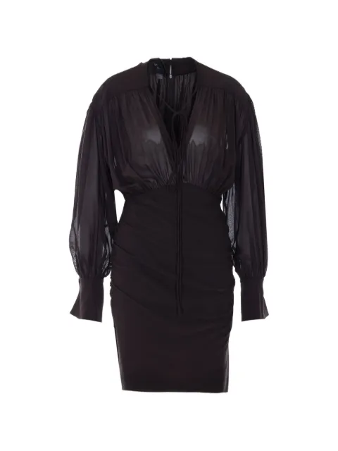PINKO Apricena long-sleeve mini dress Brown 106896A3B2