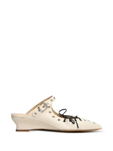 ALCHIMIA eyelet-embellished lace-up mules Neutrals AZZELLAS2615