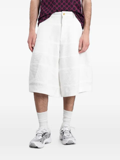 Comme des Garçons Homme Plus panelled waffle-knit shorts White PQP039