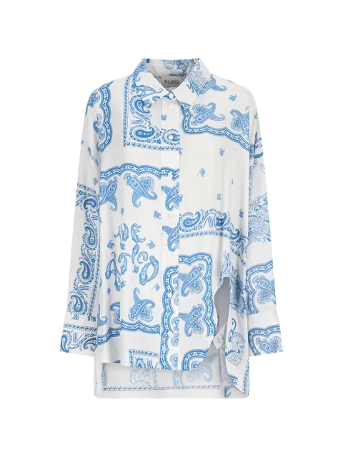 The Attico paisley-print asymmetric shirt White 260WCH00015VVV109PR