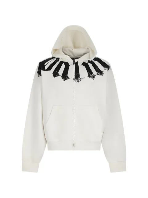 Palm Angels logo-print zip-up hoodie White PMBE02FS26FLE001