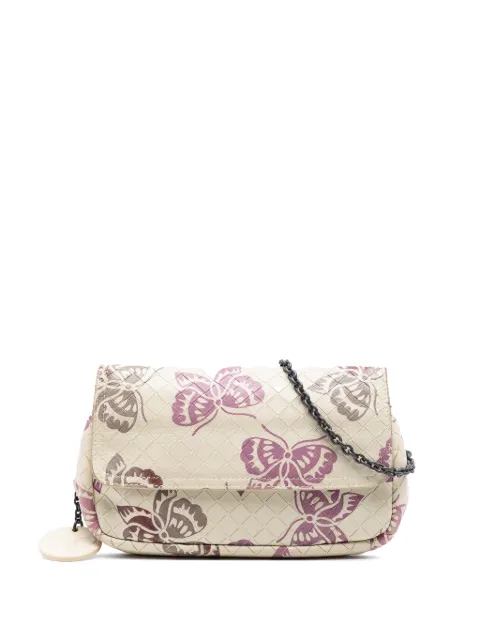 Bottega Veneta Pre-Owned 2012-2026 Small Nappa Intrecciomirage Butterfly Chain crossbody bag Brown NAQIDJJGI91A17Z3