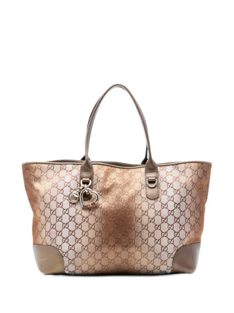 Gucci Pre-Owned 2016-2026 GG Lurex Heart Bit tote bag Brown LQSRDKRH3B519WV7