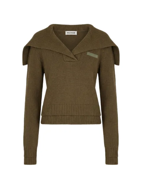Monse sailor-collar sweater Green MS260119VIC