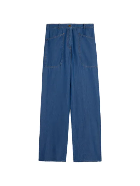 MOMONÌ Macao patch-pocket wide-leg trousers Blue 261MMOPA02226118MO