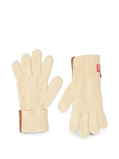 Diesel knitted gloves in wool and cotton Neutrals A242350JMCN