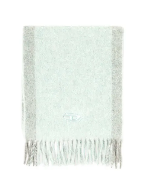 Diesel wool-blend scarf with contrast stripes Blue A217440EGDZ