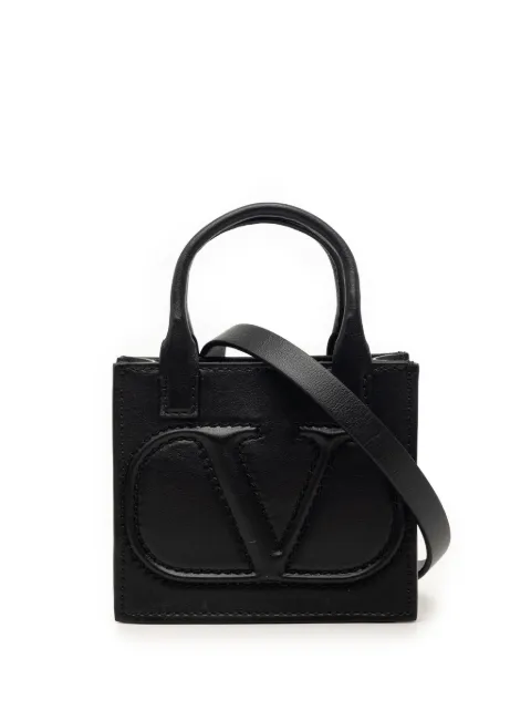 Valentino Garavani Pre-Owned 2010-2026 Mini Leather VLogo Walk Tote satchel Black GTZOV1J0IIMVJK7U