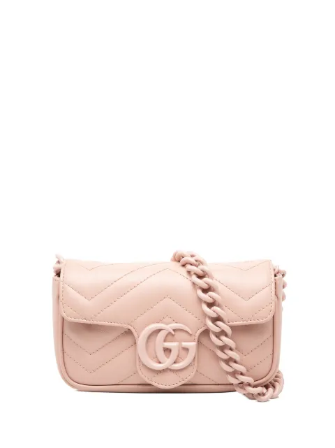 Gucci Pre-Owned 2016-2026 GG Marmont Matelasse Leather Monochrome Chain belt bag Pink D4K6RA06BZZ2RTUY