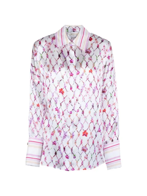 Genny floral-print silk shirt White 80AJL6P3NS868495