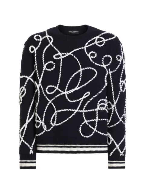 Dolce & Gabbana virgin-wool pullover with embroidery Black GXXCCZJDVIT