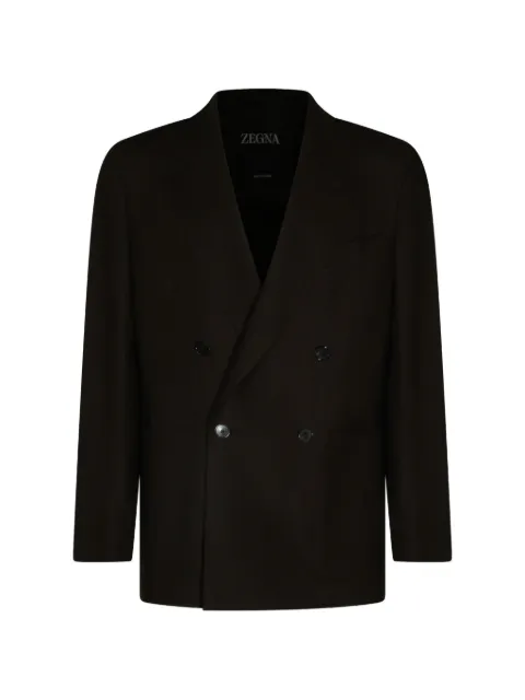 Zegna Oasi Lino double-breasted blazer Brown R373528A31DJ3S
