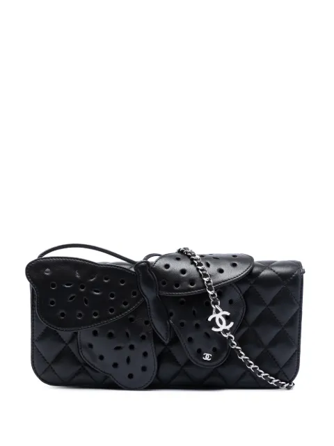 CHANEL Pre-Owned 2010-2011 Quilted Lambskin Butterfly Clutch With Chain crossbody bag Black USISRG9R1FHS1IMP