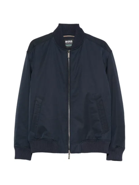 BOSS x Aston Martin zip-up ribbed-trim jacket Blue 50553642