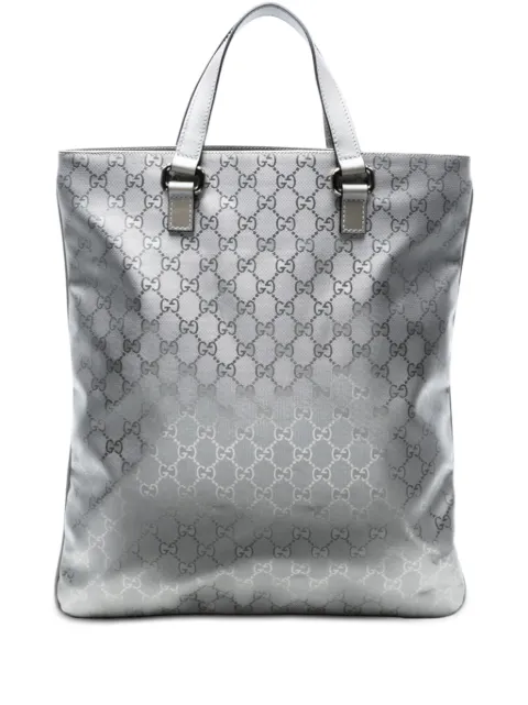 Gucci Pre-Owned 2016-2026 GG Imprime Vertical tote bag Silver R728IPQAU56NTU0J