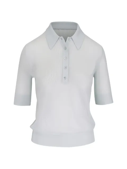 TWP short-sleeve knit polo shirt Grey 92081Y027