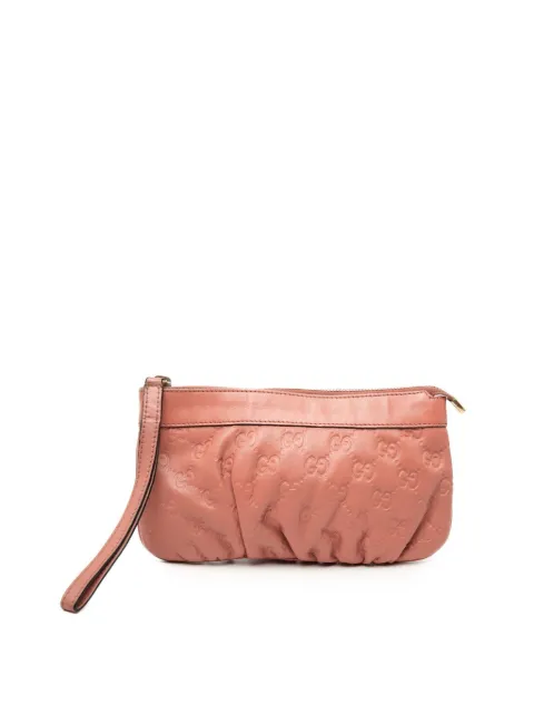Gucci Pre-Owned 2000-2015 Guccissima Wristlet clutch bag Pink R3K80RGAQQQZKBTA