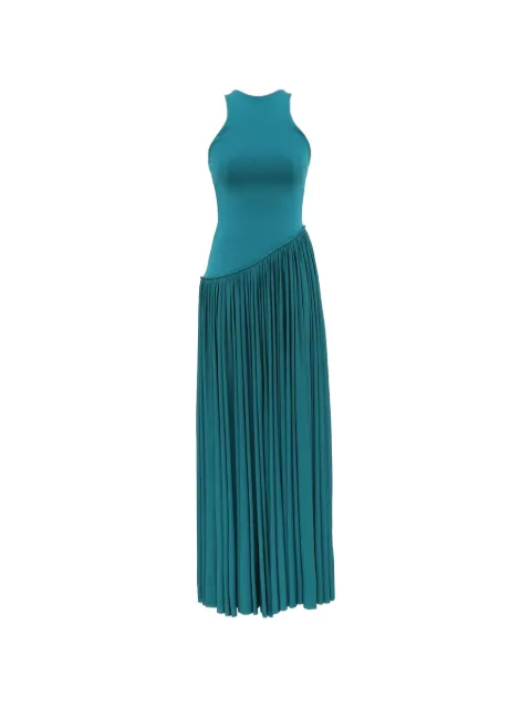 ZIMMERMANN Luna asymmetrical pleated dress Blue 8481DS261TEAL