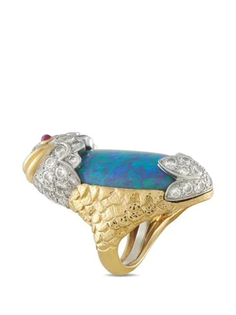 David Webb opal and diamond fish ring Gold DW03040826
