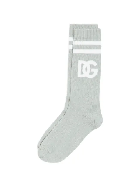 Dolce & Gabbana cotton logo socks Green GXS80TJGMED