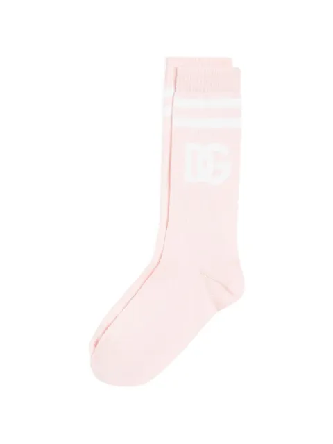 Dolce & Gabbana cotton logo socks Pink GXS80TJGMED