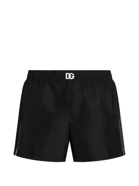 Dolce & Gabbana logo-embroidered swim shorts Black M4B17TONR64