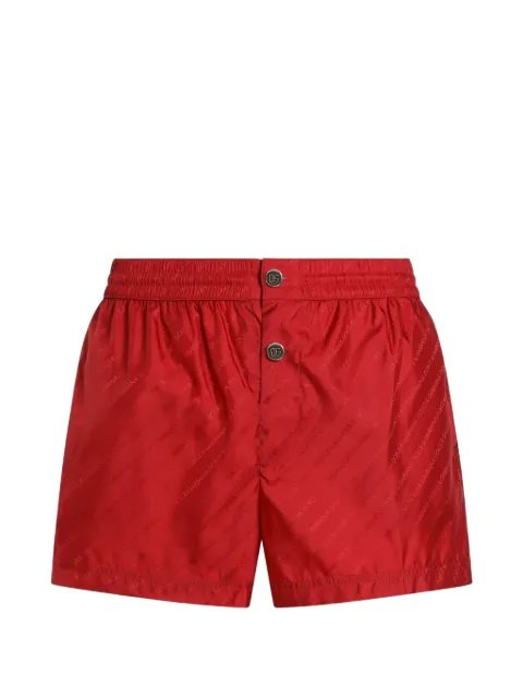 Dolce & Gabbana short swim boxer shorts with logo jacquard Red M4F60TFJSDF