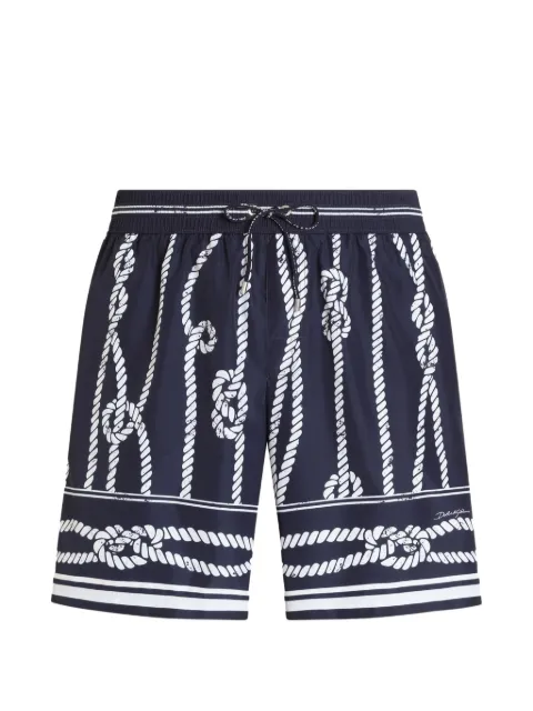 Dolce & Gabbana Marina-print canvas swim boxer shorts Blue M4E45TFPSIW