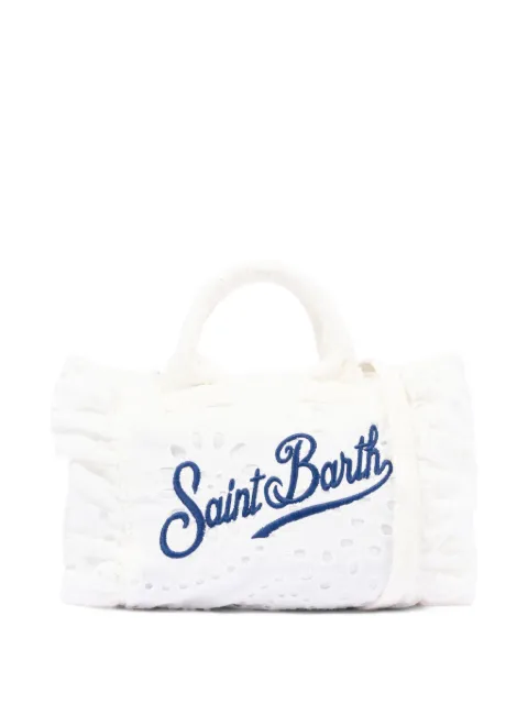 MC2 Saint Barth mini Vanity broderie-anglaise ruffled tote bag White VAMI018