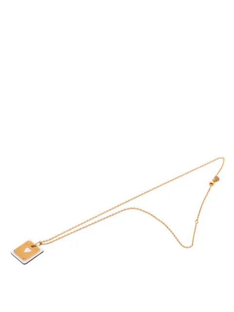 Hermès Pre-Owned 2021 Small Rose Gold Plated Swift As de Coeur Pendant Necklace costume necklace Pink XAB0QF588LOIAAFC