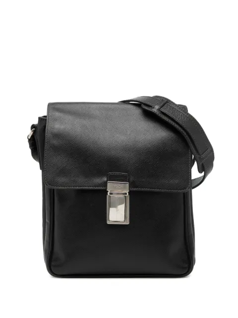 Prada Pre-Owned 2010-2026 Saffiano Travel Messenger Bag crossbody bag Black XIVO7ASDHV5W76RM