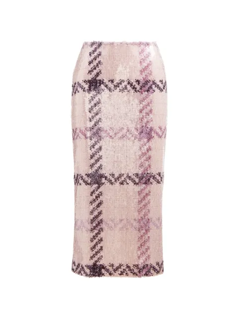 Brandon Maxwell Mercer sequin-embellished midi pencil skirt Neutrals SK2732SS26