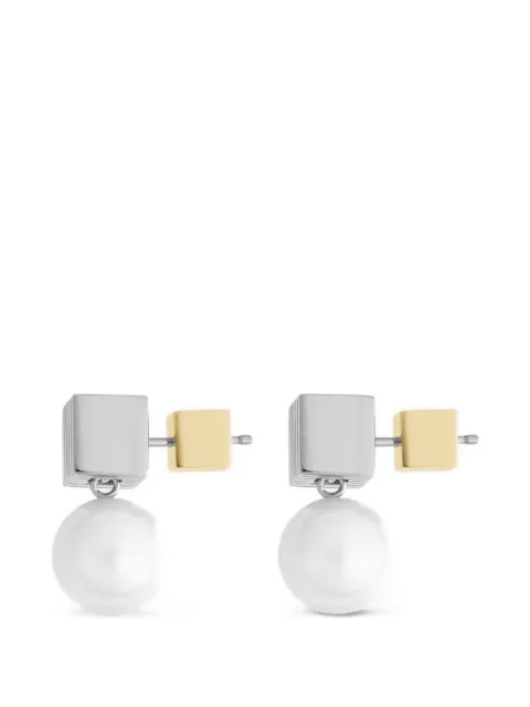IVI pearl-drop cube earrings Silver ER888PRLRH