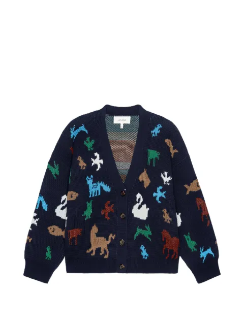 The Great. Pictograph jacquard-knit cardigan Blue S459994