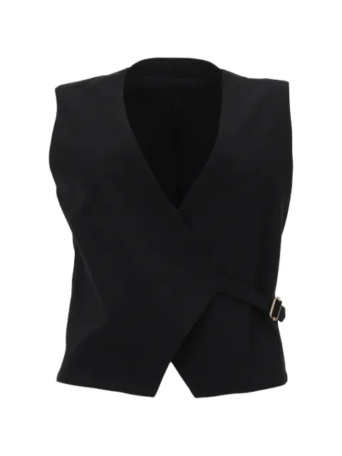 PT Torino Angela buckle-fastening wrap waistcoat Black TW3FGT250STDMA27