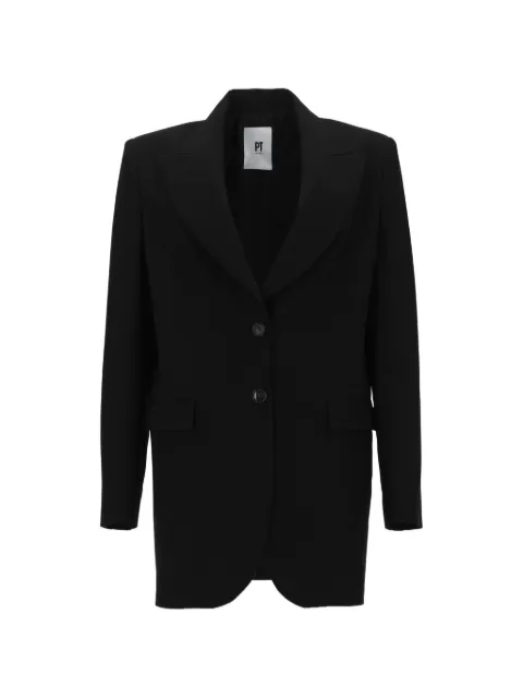 PT Torino Victoria peak-lapel single-breasted blazer Black TW3FMP140TORMR95
