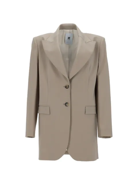 PT Torino Victoria peak-lapel single-breasted blazer Neutrals TW3FMP140TORMA27