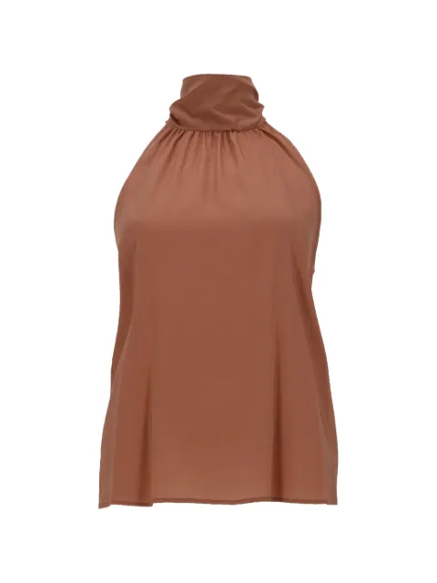 PT Torino Anita halterneck gathered blouse Brown TW6STP100STDIC23