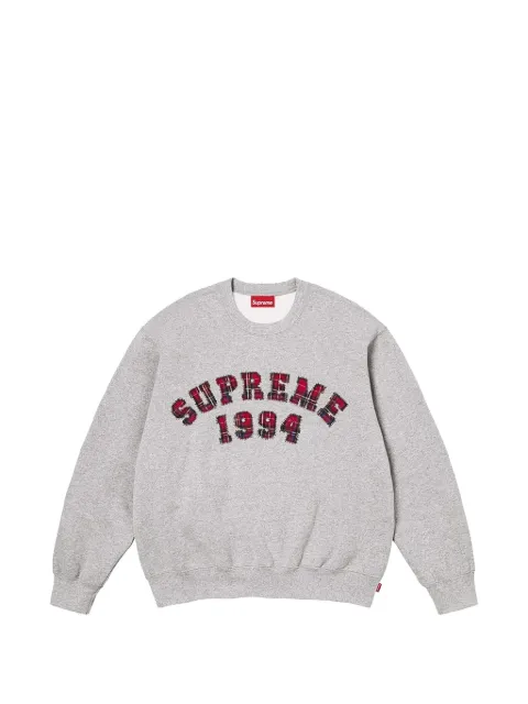 Supreme Plaid Arc appliqué sweater Grey SU27410