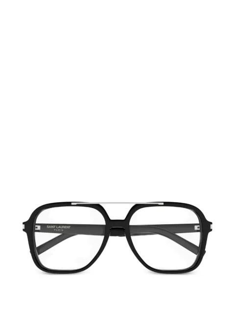 Saint Laurent Eyewear double-bridge pilot-frame glasses Black SL545OPT
