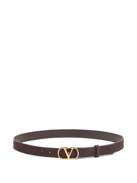 Valentino Garavani VLogo Signature belt in suede Brown YT0SX9MXA