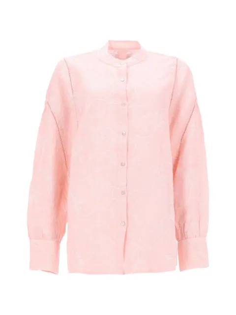 120% Lino embroidered-detail shirt Pink 33ALIW1PKM000G465000085